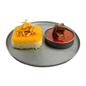 چلو خورشت قیمه با گردن